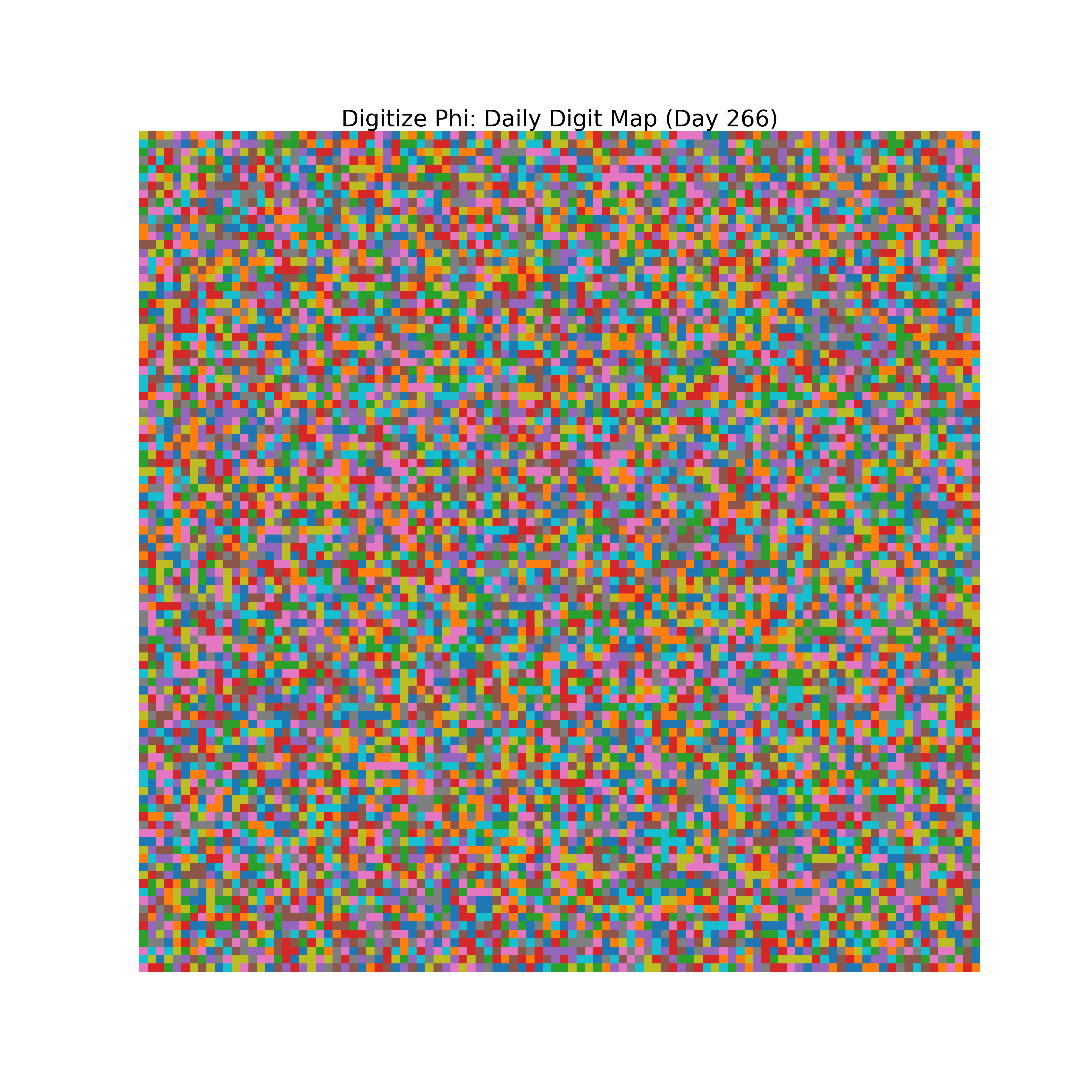 Heatmap of Phi digit frequencies for day 266
