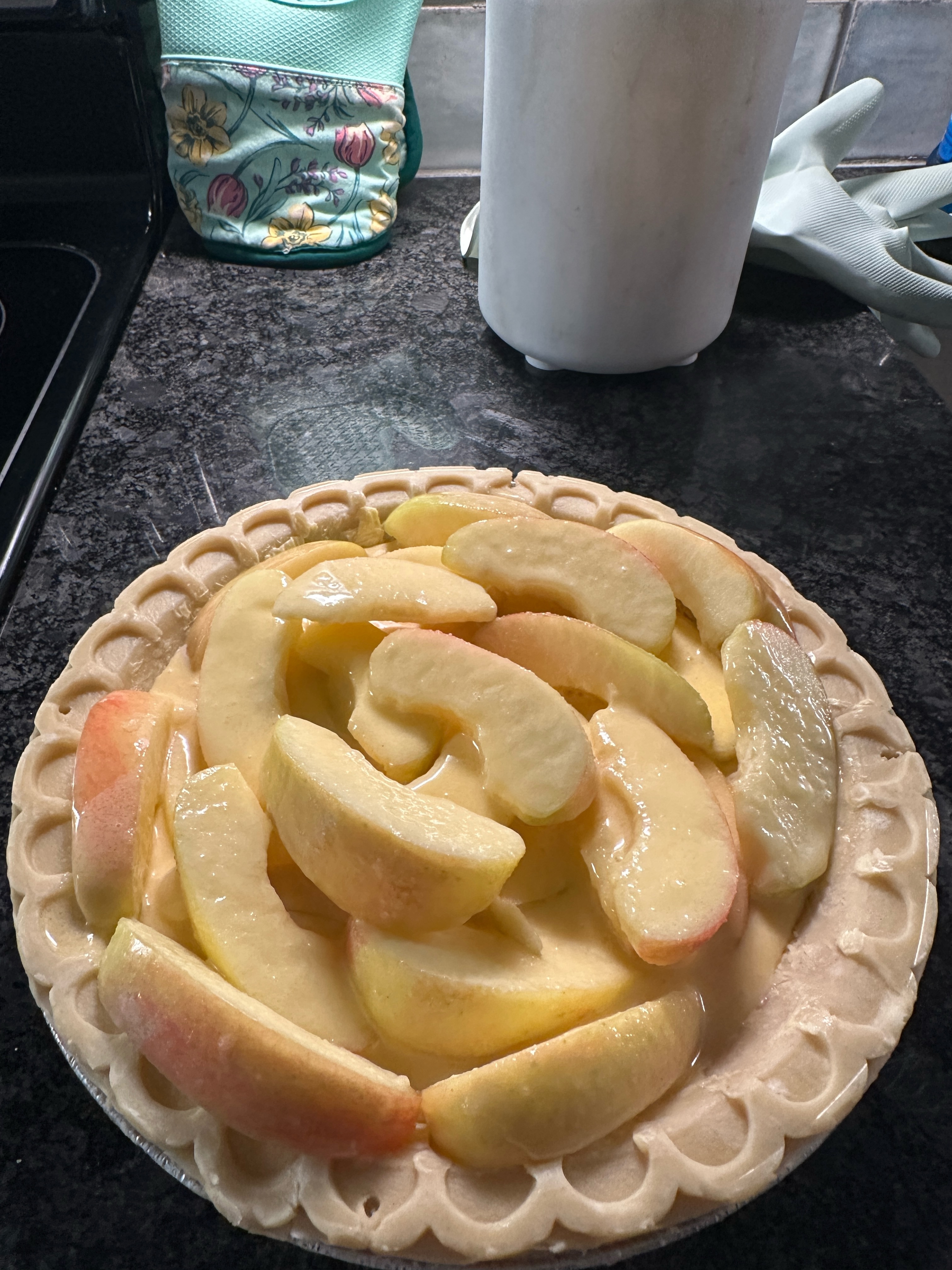 Apple custard in crust
