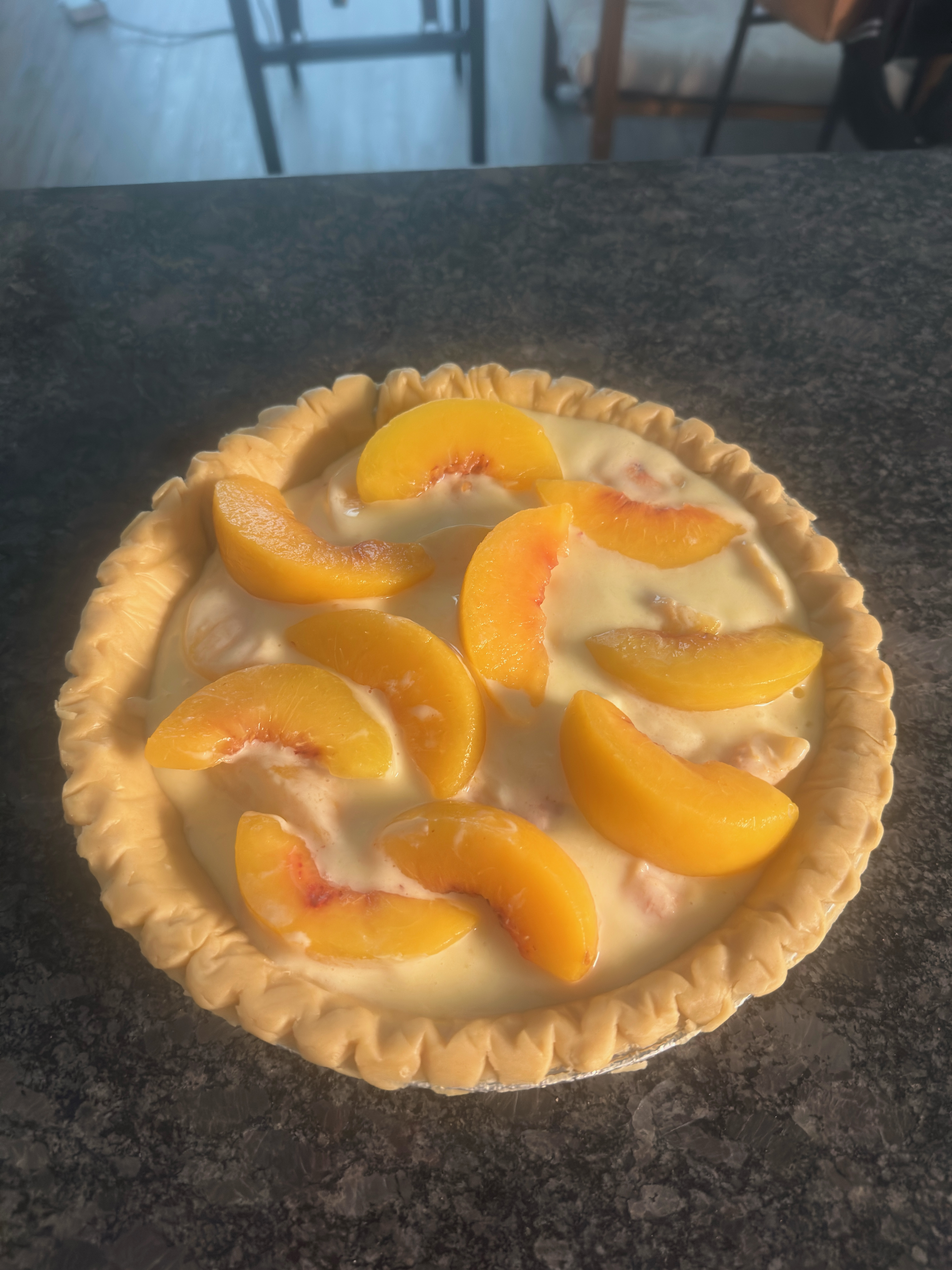 Peach filling in crust